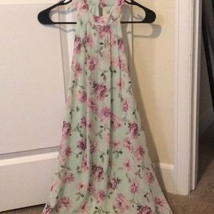 Mint Green High Neck Dress
